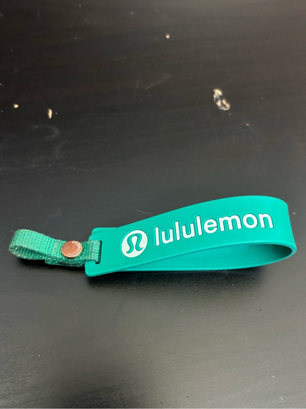 lululemon Teal Silicone keychain